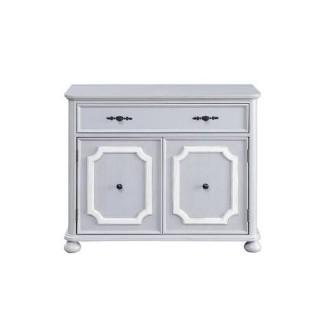 Wood Cabinet with Double Door in Gray Finish