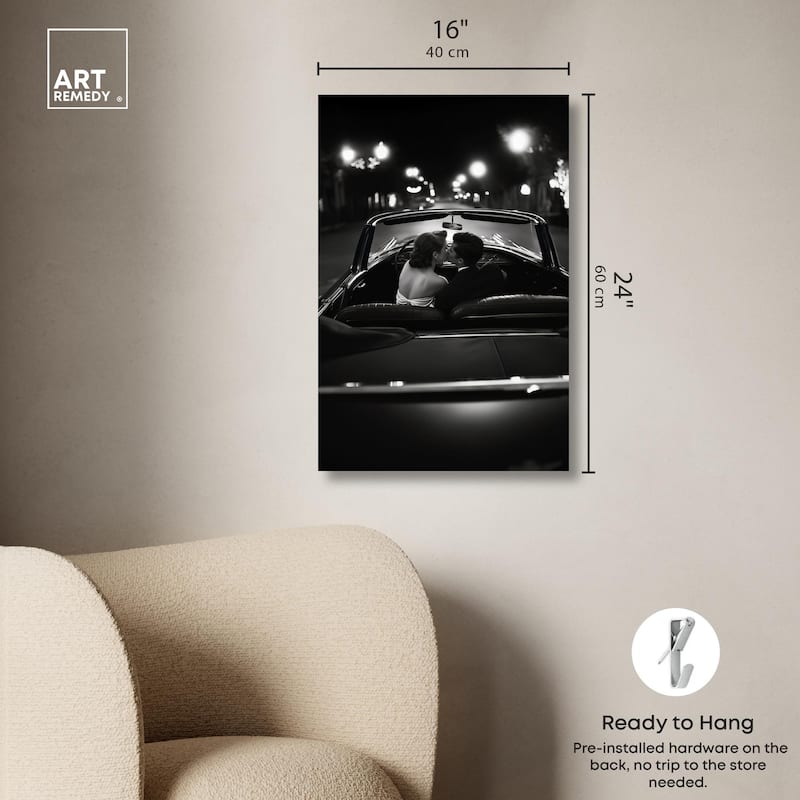 Kiss Me in the Moonlight I Canvas by Art Remedy, Gallery Wrapped