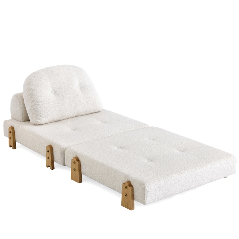 Christopher Knight Home - Lunessa Modern Upholstered Folding Ottoman with Backrest and Convertible Sleeper Design