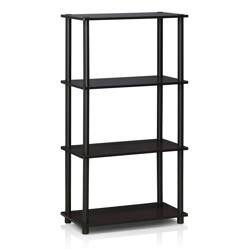 4 Tiers Wood Household Shelving Unit in Dark Walnut (23.6 in. W x 43.25 in. H x 11.6 in. D) - 23.6