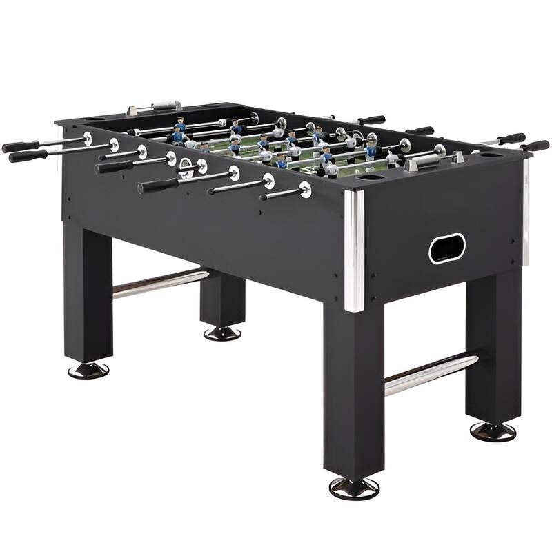 Black MDF Sturdy Foosball Table with Cup Holders and Scorekeeper - 55.1” L x 29.3” W x 34.6” H - Black