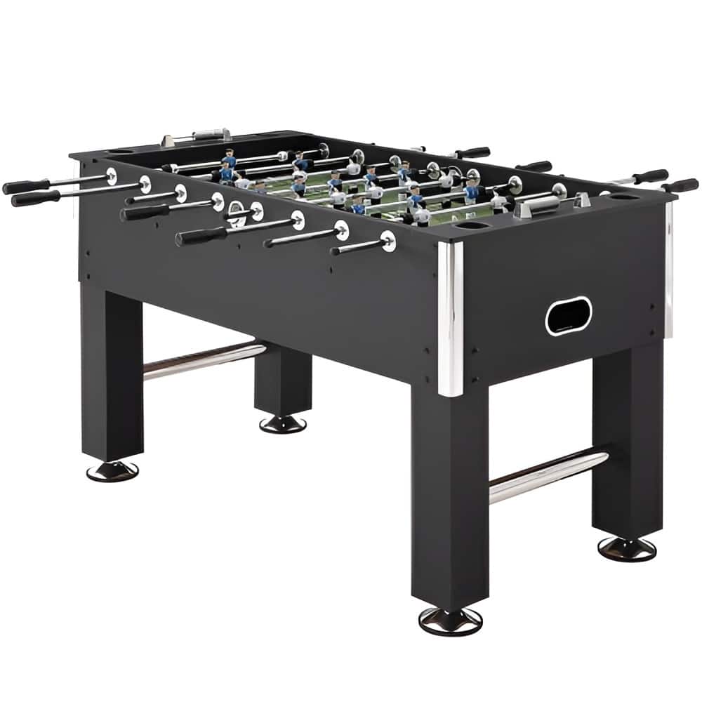 Black MDF Sturdy Foosball Table with Cup Holders and Scorekeeper - 55.1” L x 29.3” W x 34.6” H