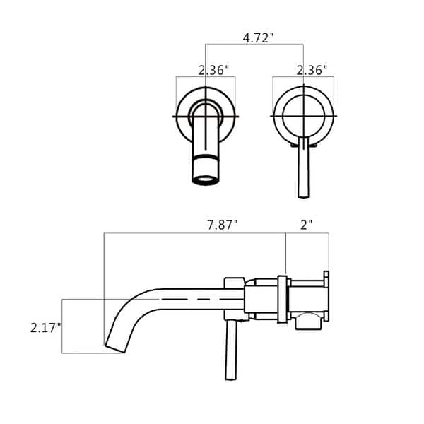 PROOX Single Handle Wall Mounted Bathroom Faucet With Drain Assembly