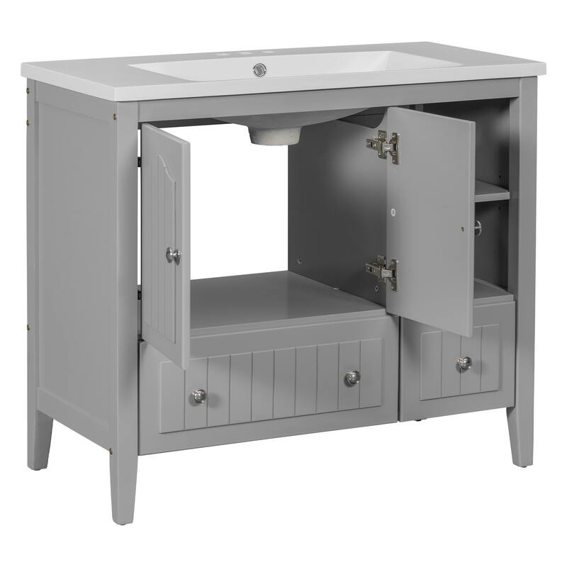 36" Bathroom Vanity with Solid Wood Frame