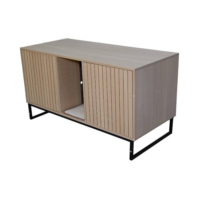 76.4 lbs Modern Wooden Cat House with Scratching Mat