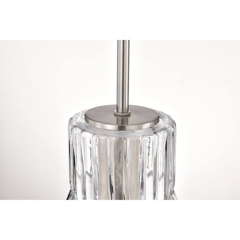 Gianna 1 Light Medium Pendant Brushed Nickel Finish Clear Glass - Brushed Nickel