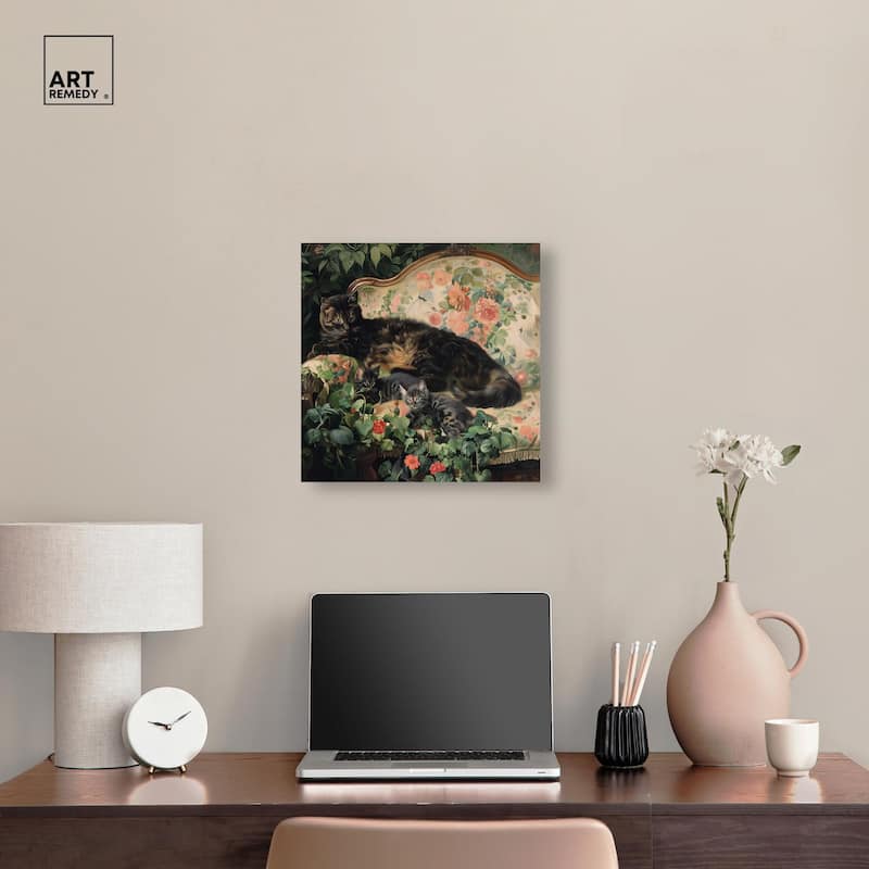 Lounging Cats II Canvas by Art Remedy, Gallery Wrapped