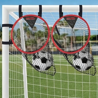 Zealfeel 16-in Soccer Goal Targets (2 Pcs): Top Bins Corner Shooting Accuracy Set with Carry Bag