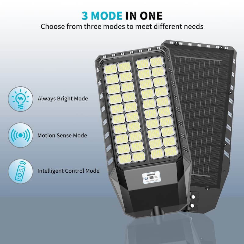 9000LM Solar Street Light with Motion Sensor and Remote Control