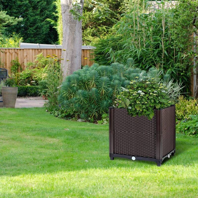 Raised Garden Bed Plant Growth Box with Self-watering System