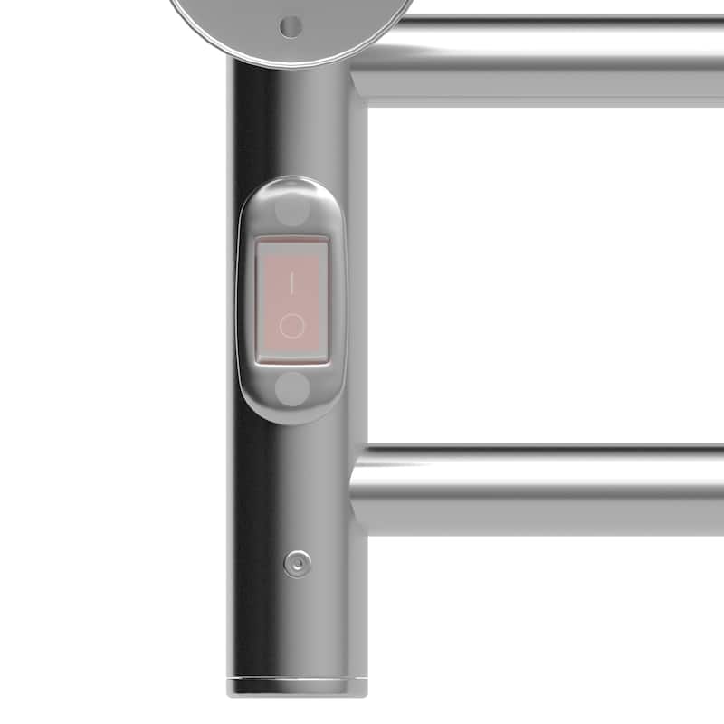 10 Bars Towel Holders Wall Mounted Plug-In/Hardwired Towel Warmer Heated Towel Racks Stainless Steel in Matte Silver