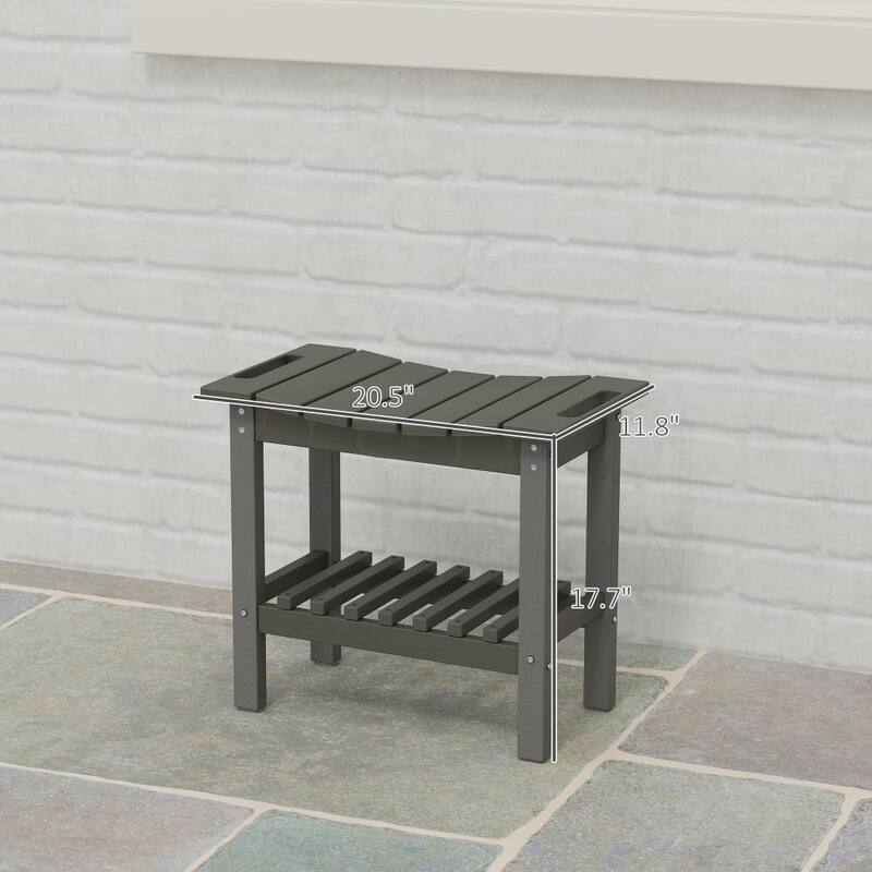 GDFStudio - Maxwell Multi-Purpose Indoor Outdoor Utility Bench with Non-Slip Support and Storage Design - Storage Shelf Bench