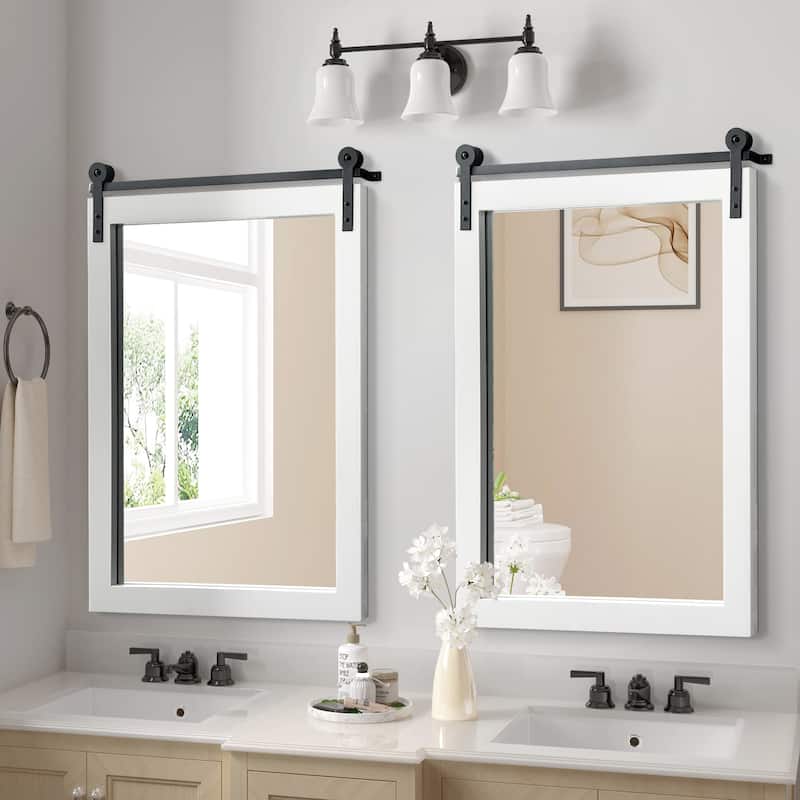 Rectangle Wood Framed Decorative Wall Mirror