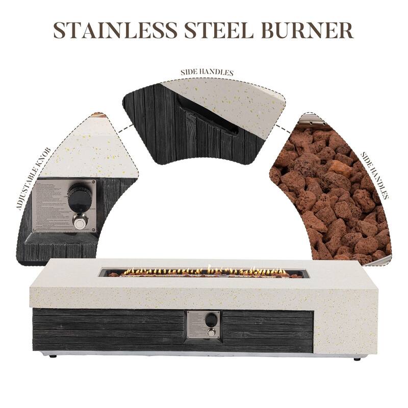 POLESITTER Morden Outdoor Concrete Propane Fire Pit Table