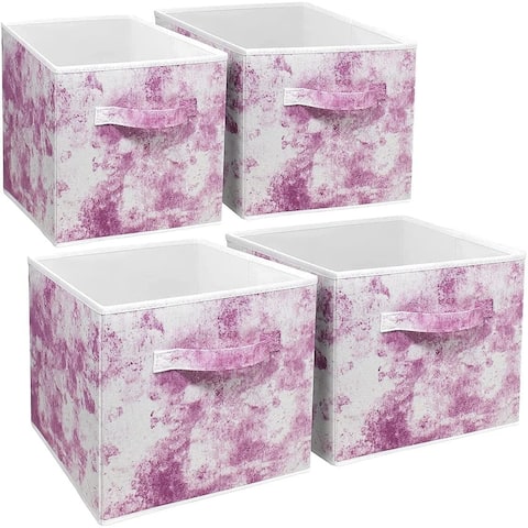 Sorbus Cube Storage Bins (4-Pack, Tie-Dye Pink)