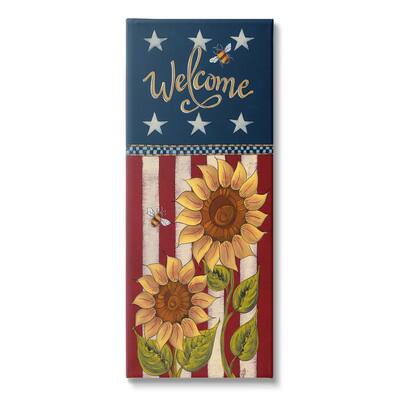 Stupell Industries Americana Welcome Country Sunflowers Canvas Wall Art by Lisa Hilliker
