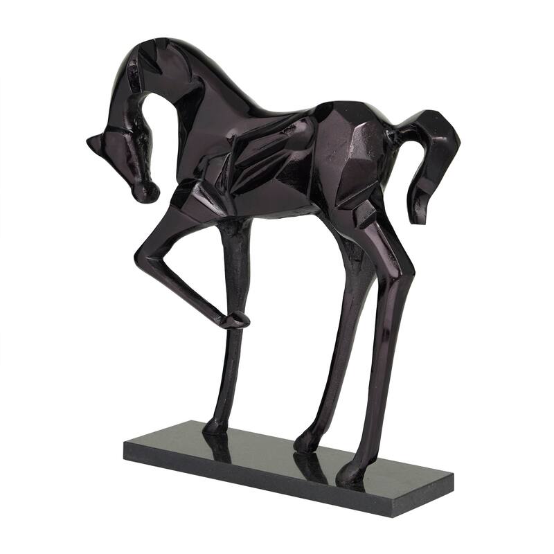 Majestic Aluminum Metal Horse Sculpture - Silver, Gold, Black