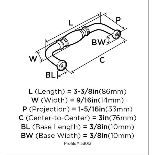 Amerock TEN53013ORB 3 in. Granby Center to Center Oil Rubbed Bronze Cabinet Pull - Pack of 10 Amerock TEN53013ORB 3 in. Granby Center to Center Oil Rubbed Bronze Cabinet Pull - Pack of 10
