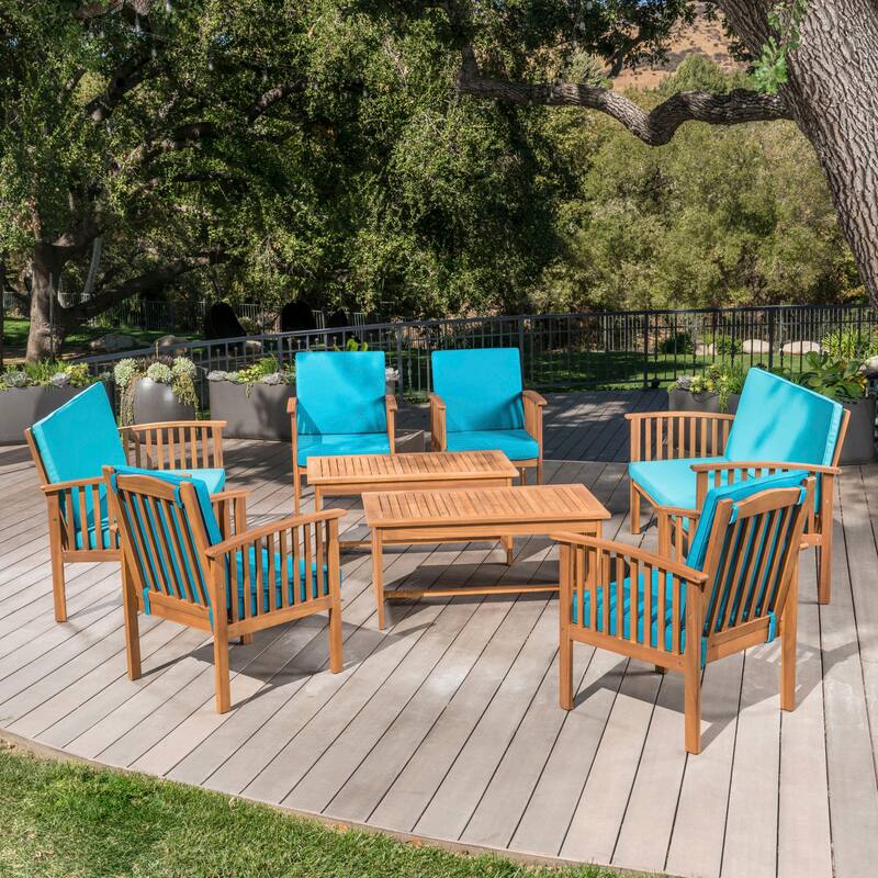 Carolina Acacia 8-piece Outdoor Sofa Set by Christopher Knight Home