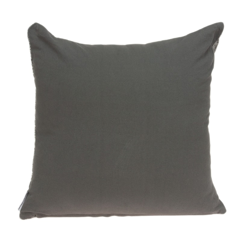 HomeRoots 20" Beige and Gray Damask Cotton Throw Pillow
