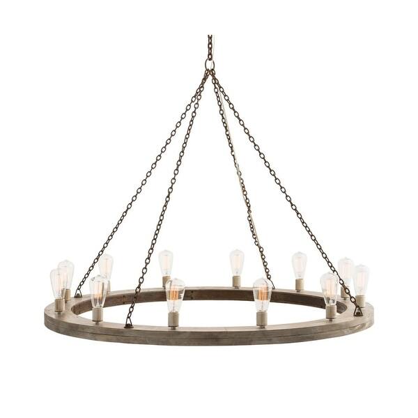 slide 1 of 1, Arteriors 84174 Geoffrey 12 Light Single Tier 48" Wide Candle Style Chandelier - Grey