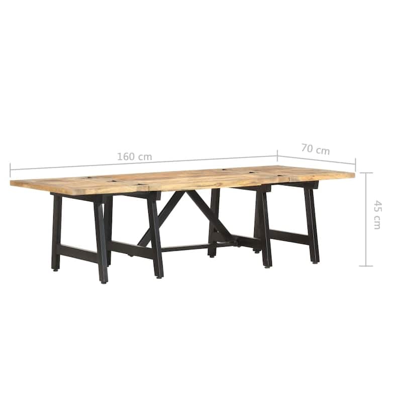 vidaXL Extendable Coffee Table 63"x27.6"x17.7" Solid Mango Wood