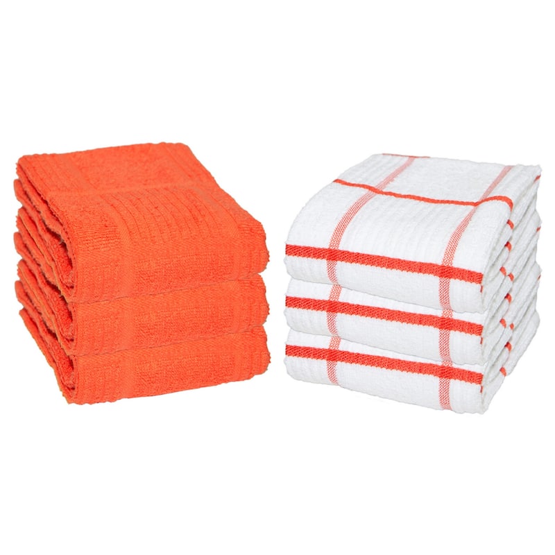 The Sloppy Chef Premier 6-Piece Windopane Kitchen Towels - 15x25