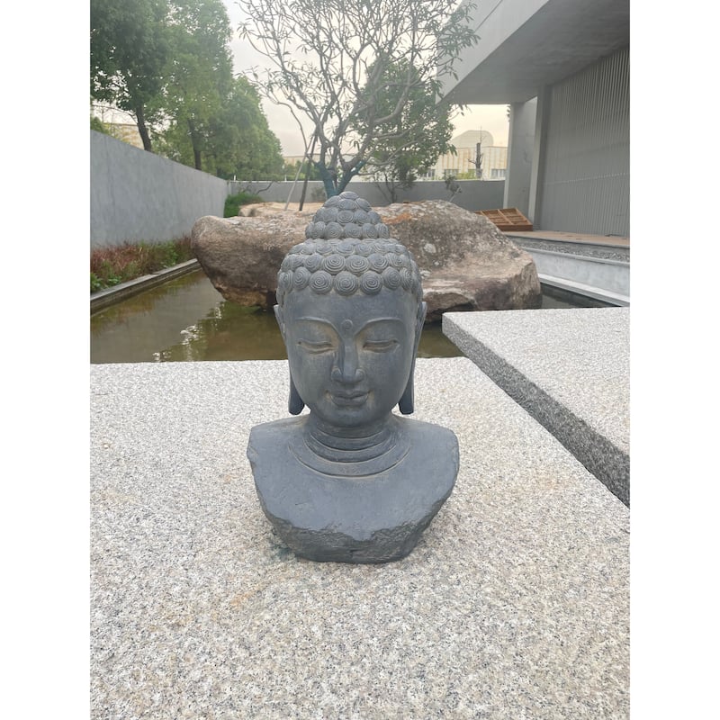 Serenity Enlightened Zen Buddha Head Statue