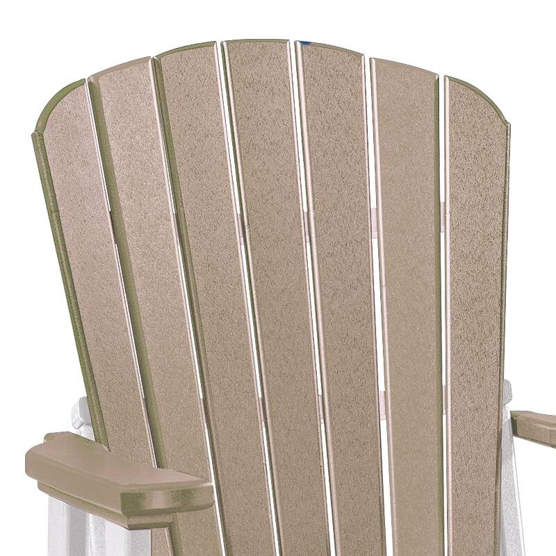 OS Home and Office Model Fan Back Swivel Glider in WeatherWood with a White Base