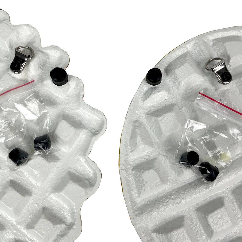 Set Of 2 Cast Iron Waffle Trivets Plaques Kitchen Decor Zeckos - 8 X 8.25 X 0.75 inches