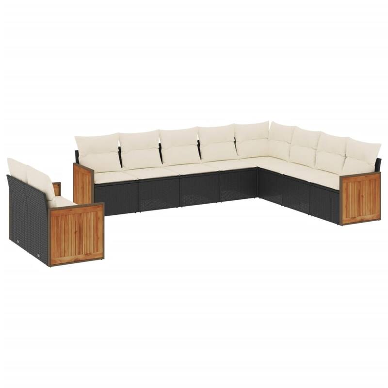 vidaXL Patio Sofa Set with Cushions Outdoor Conversation Furniture Poly Rattan