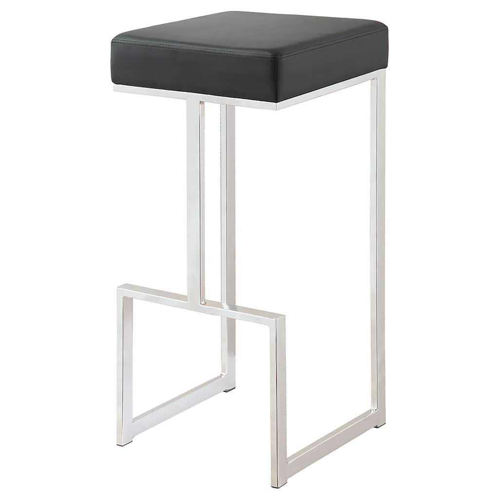 Gervase Contemporary Square Backless Stool Chrome