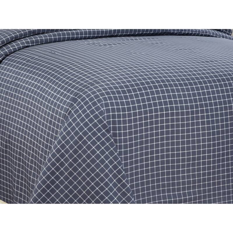 6-Piece Printed Sheet Set with Embroidered Pillowcases, Modern Plaid
