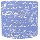 preview thumbnail 10 of 17, Classic Drum Linen Lamp Shade, 8" to 16" Bottom Size 8" - Blue, White Script