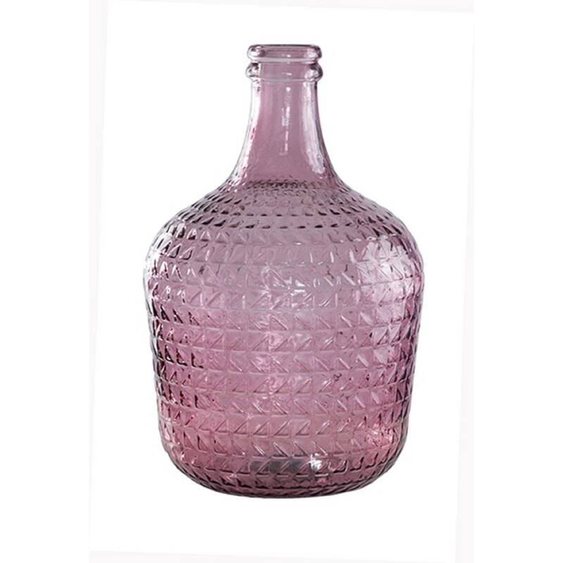 Pink Relief Recycled Glass Carafe 12L -ST - Pink - Pink