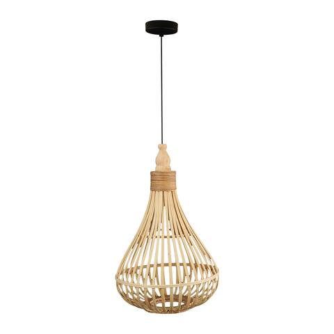 Armsfield 1-Light Bell Pendant with Wood Shade