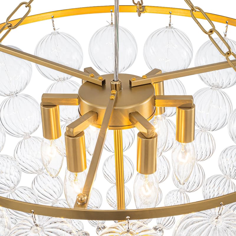 Modern Glam Bowl Twisted Glass Cluster Bubble Chandelier