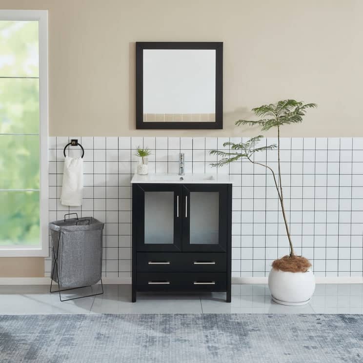 Vanity Art 30-in. Single-sink Bathroom Vanity w/ Wall Mirror - 29.1 W x 18.1 D x 35.8 H