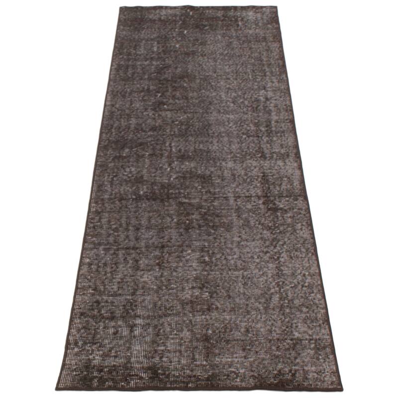 ECARPETGALLERY Hand-knotted Color Transition Black Wool Rug - 2'11 x 9'5