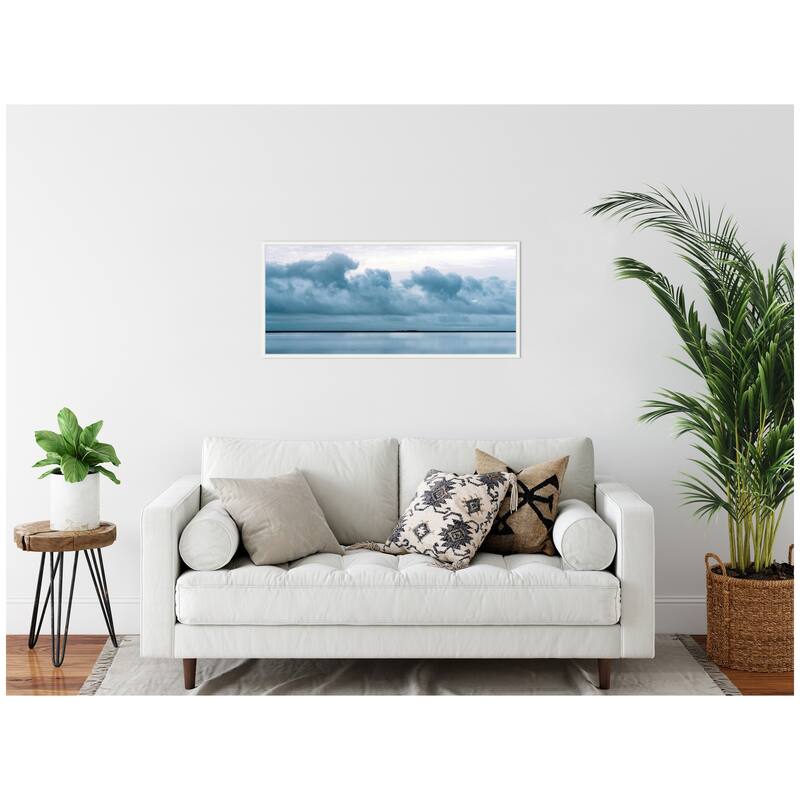 Kate and Laurel Sylvie Minimalist Sky Reflection In Iceland Framed Canvas by Michael Schauer