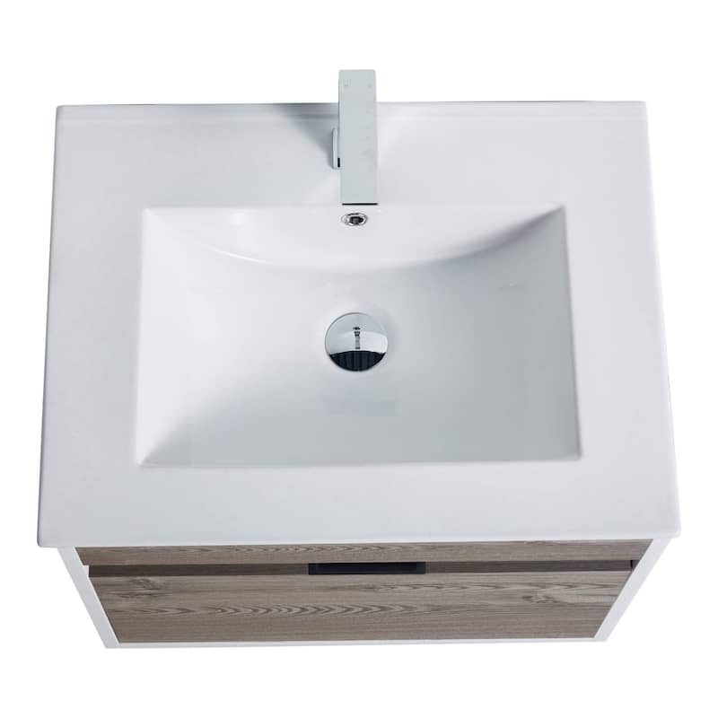 Fine Fixtures - Wall Mount Bathroom Vanity And Sink, Knob Free Design - Alpine Collection -