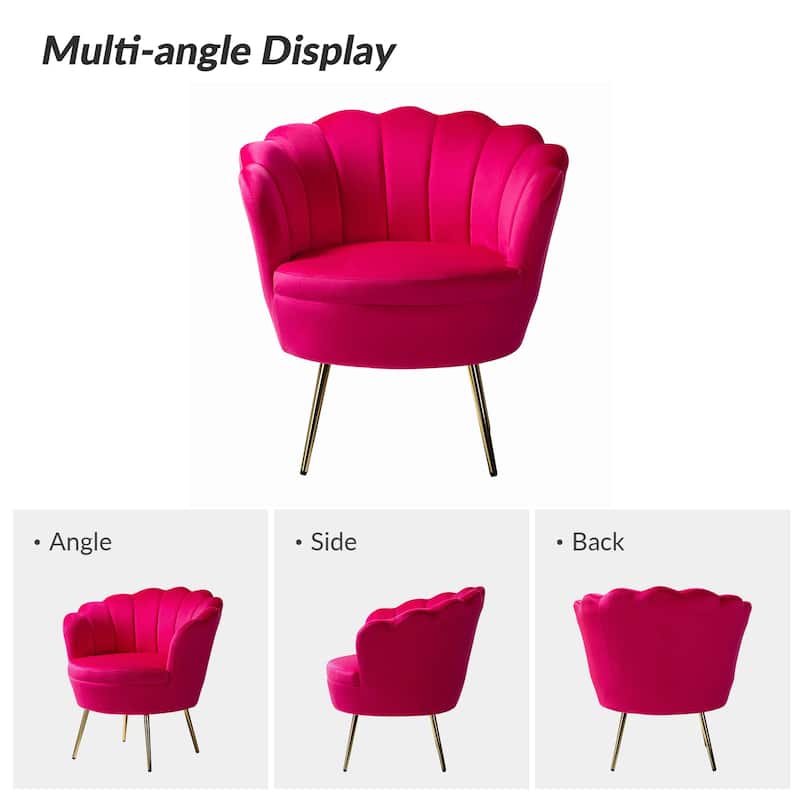 Xabier Cute Modern Upholstered Barrel Chair Accent Chair with Tufted Back Set of 2 by HULALA HOME