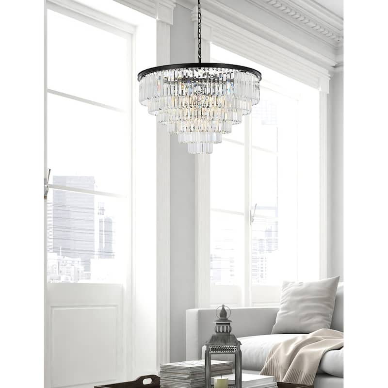 Royce Edge 33-Light Matte Black Chandelier