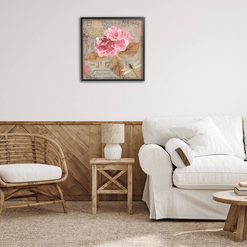 Stupell Vintage French Hydrangea Framed Giclee Art Design By Sasha