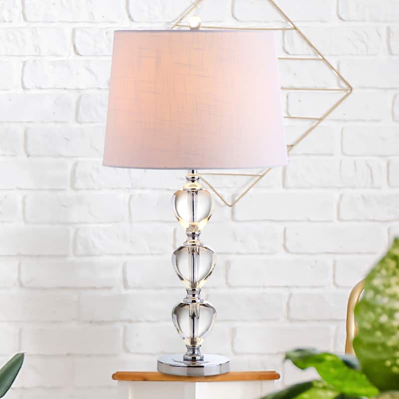 Cole 27" Crystal LED Table Lamp, Clear/Chrome by JONATHAN Y
