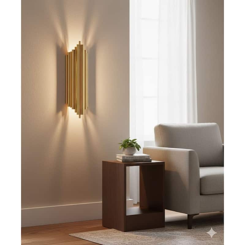 2 Light Gold Stainless Steel Wall Sconce