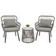 preview thumbnail 21 of 19, Outdoor 3 Pieces Wicker Bistro Chat Set for 2 Persons