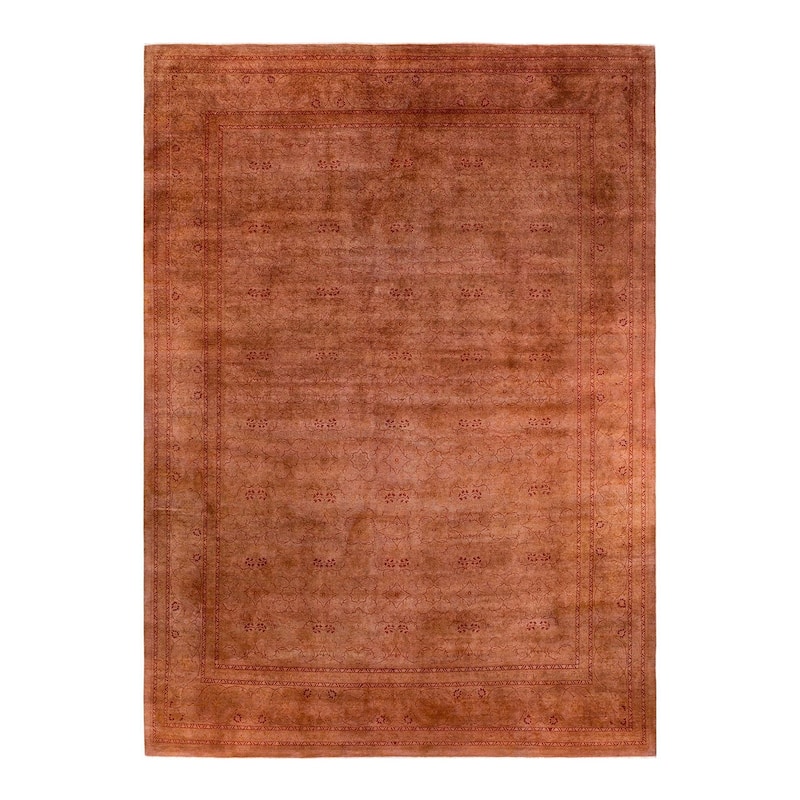 Overdyed, One-of-a-Kind Hand-Knotted Area Rug - Pink - 10' 3" x 14' 1"