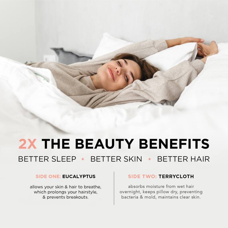 NIGHT Wet/Dry 2-in-1 Eucalyptus/Terry Cloth Pillowcase