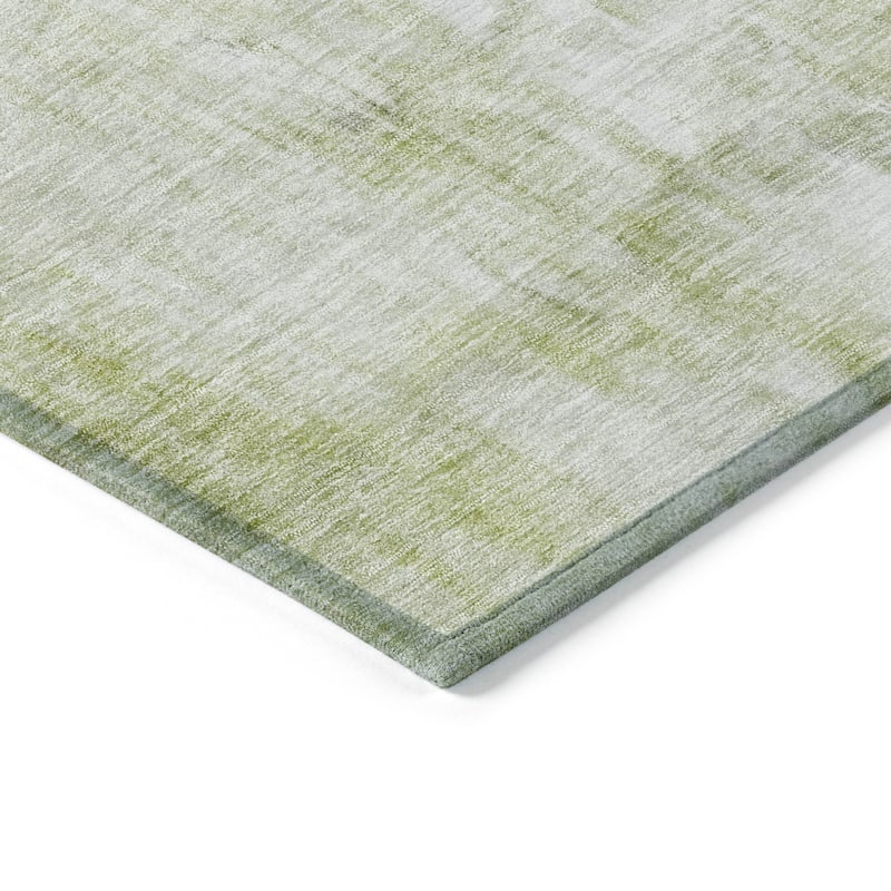 Machine Washable Indoor/ Outdoor Abstract Watercolor Chantille Rug